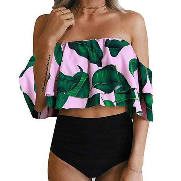 

one-piece suits meihuida swimsuit bikini 2021 women swimming suit set ruffle vintage swimwear bathing beach clothings