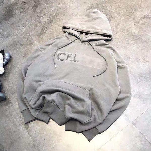 

bf wind 21 autumn ce saijia concave convex steel seal letter hooded male and female lovers' foreign style grey sweater, White