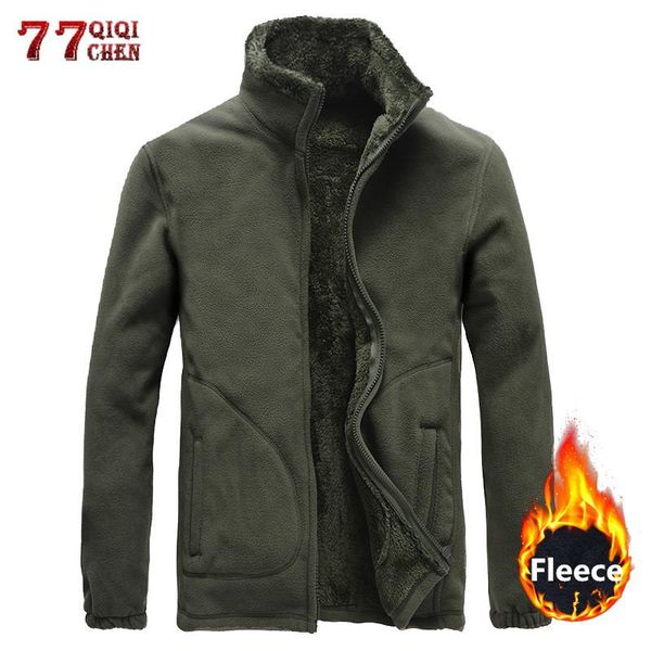 

autumn winter thicken warm soft shell jacket men military tactical thermal polar fleece coat casual plus size 6xl 7xl 8xl men's jackets, Black;brown