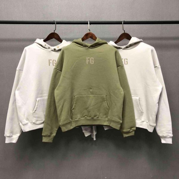 

men's hoodies & sweatshirts 21fw essentials 7th collection fg print hip hop hooded pullover sweatshirt oversize p9nc, Black