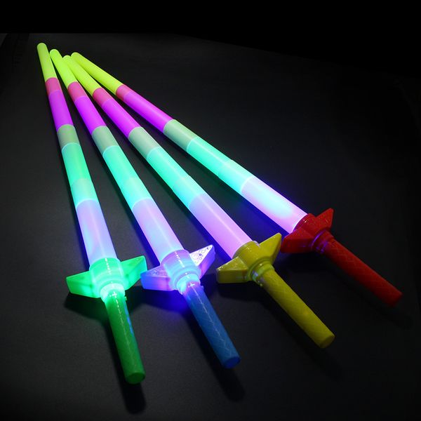

led retractable fluorescent stick 69cm flashing four-section stick halloween christmas toys funny party props