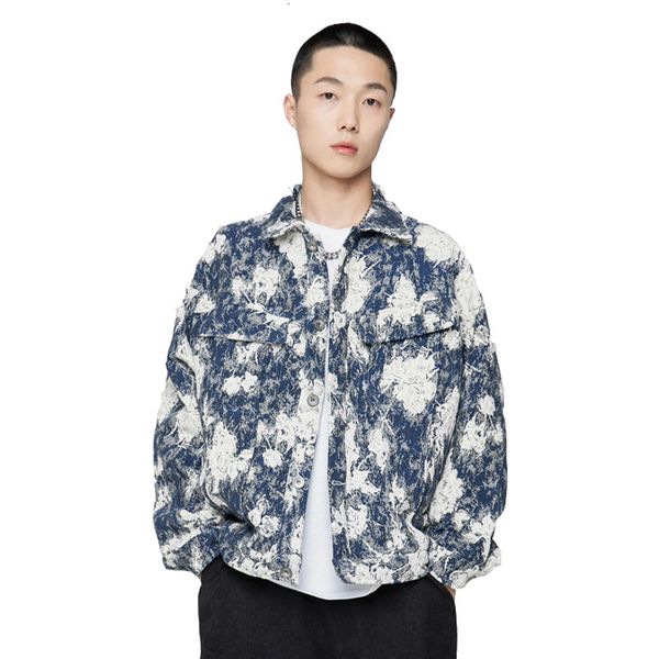 

men's jackets hip hop bomber vintage men's jacket turn-down printed collar loose long sleeve clothes man's spring and autumn, Black;brown