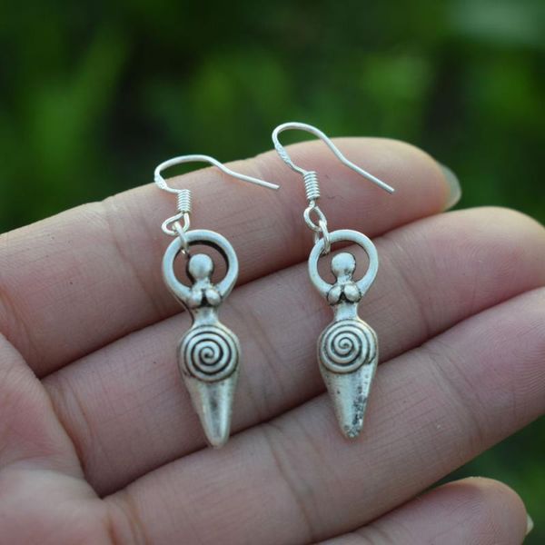 

dangle & chandelier 12pair celtics wiccan triple moon woman goddess earring, Silver
