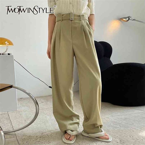 

loose ruched wide leg pants for women high waist straight minimalist casual trouser female fashion clothing 210521, Black;white
