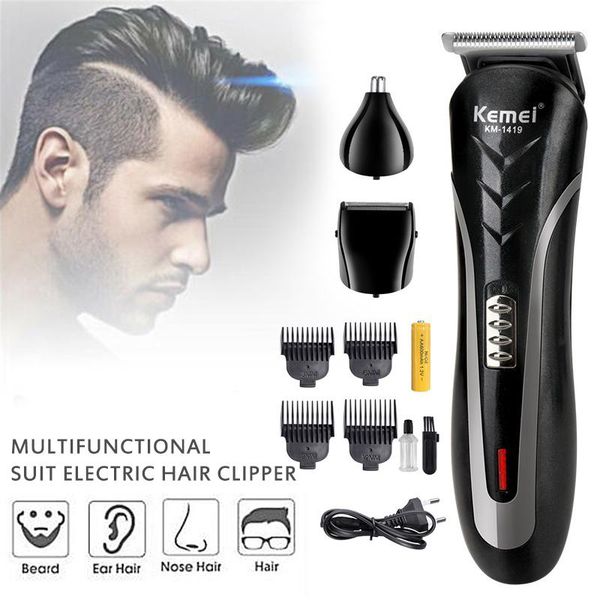 

hair scissors km-1419 3 in 1 multifunction low noise electric clipper rechargeable trimmer haircut machine nose beard shaver