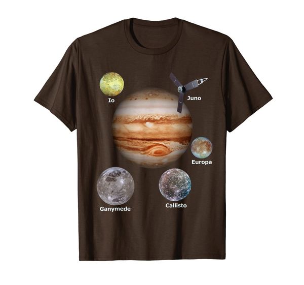 

juno spacecraft mission to jupiter t-shirts, White;black