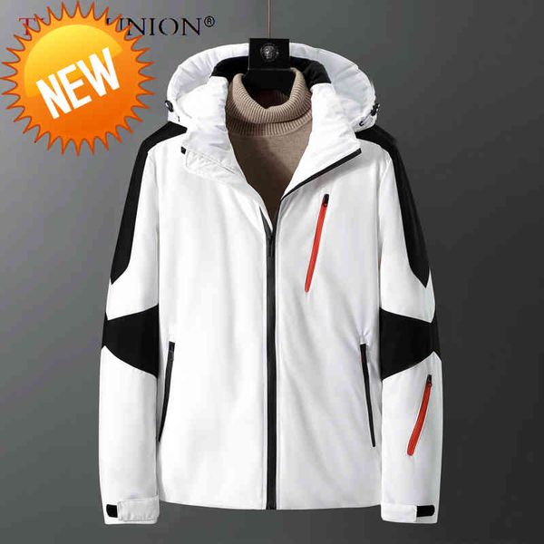 

winter warm men jacket coat casual autumn hooded men's short thick down white duck parka male fashion, Black