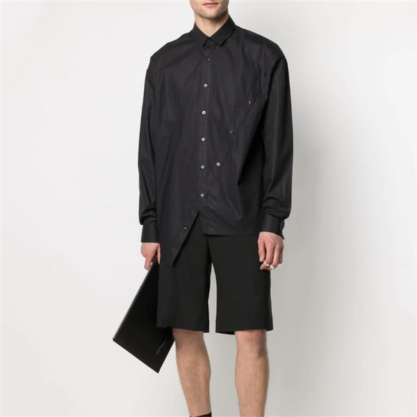 

s-6xl trend men loose youth personality shirt long sleeves all-match show thin spring and autumn fashion coat men's casual shirts, White;black