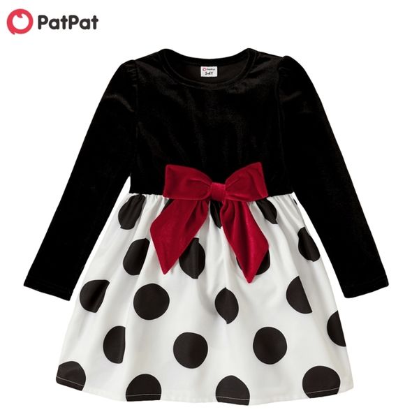 

arrival spring toddler girl velvet & polka dots dress 210528, Red;yellow