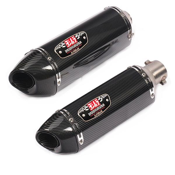 

universal 51mm motorcycle exhaust for yoshimura really fake carbon fiber pitbike trk 502 cb650f cbr1000 tmax530 f650gs system