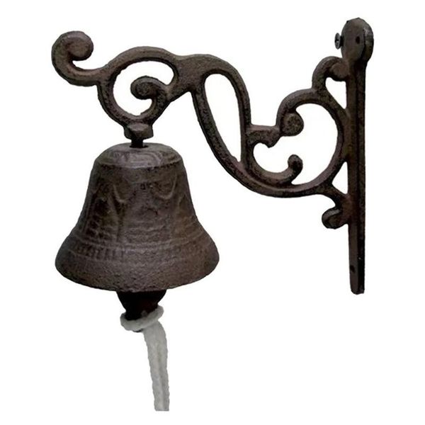 

decorative objects & figurines 1pc vintage doorbell wall hanging welcome cast iron dinner bell metal family garden craft latest