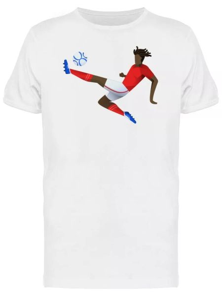 

soccer doodle mid air kick men's tee -image by shutterstock, White;black