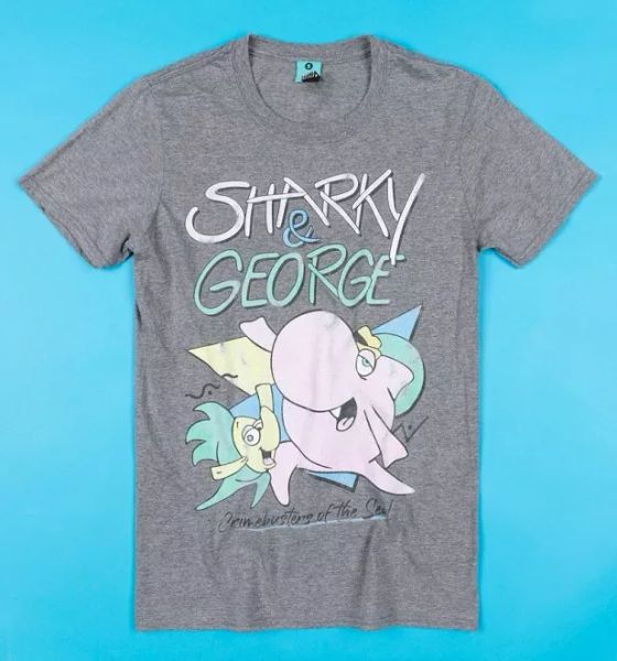 

official men's sharky and george graphite heather t-shirt, White;black