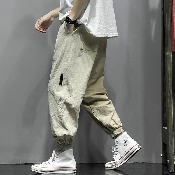

men's pants 2021 summer loose leggings long harem trend casual clothing, Black
