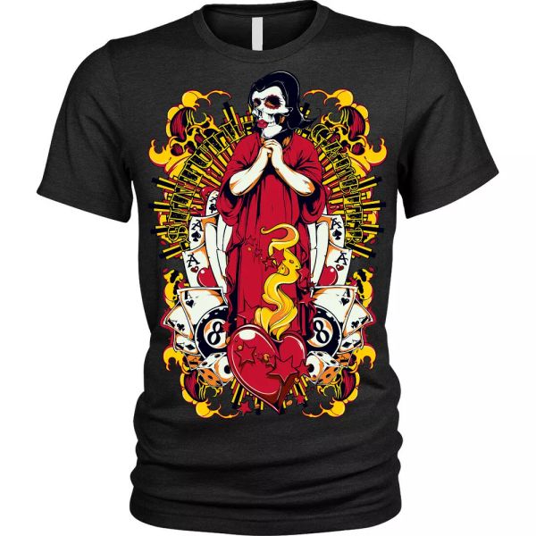 

pray for luck t shirt mens unisex, White;black