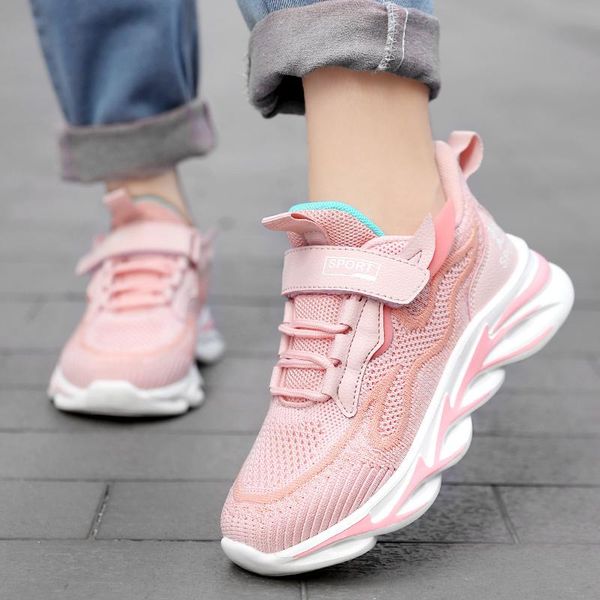 

sports running shoes kids girls sneakers teenager trainers breathable casual outdoor tennis girl black pink big size 27-38 athletic &