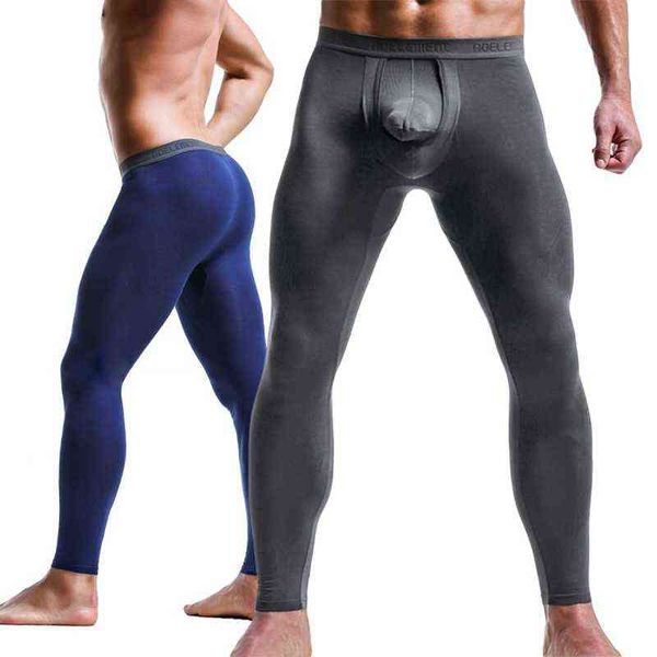 

winter thermal underwear men long johns sports tight leggings underpants men's elasticity thermo open front pants, Black;white