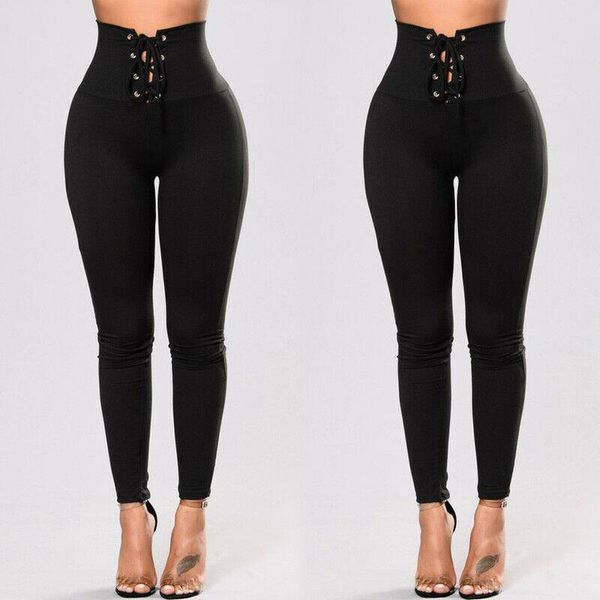 

arrival pencil stretchy womens pant girls casual jeggings skinny high waist slim trousers, Black;white