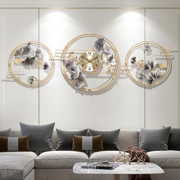 

wall clocks nordic living room luxury silent clock fashion personality creative background decoration hand made iron