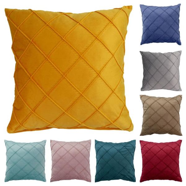 

cushion/decorative pillow velvet plaid case waist throw cushion cover modern nordic check pillows covers square pillowslip home pillowcase