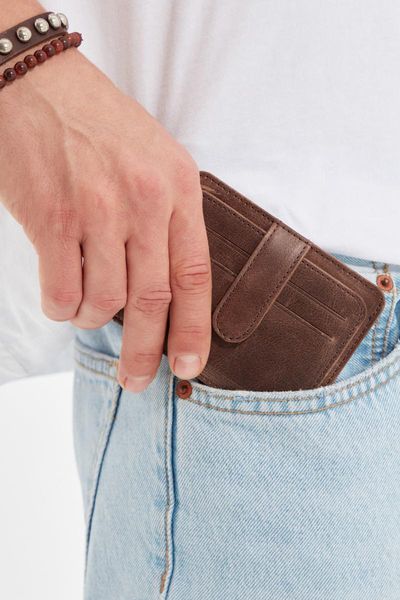 

card holders trendyol male wallet tmnaw22cu0006, Brown;gray