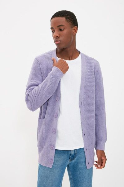 

men's sweaters trendyol men 's regular fit v-neck basic cardigan tmnaw22hi0625, White;black