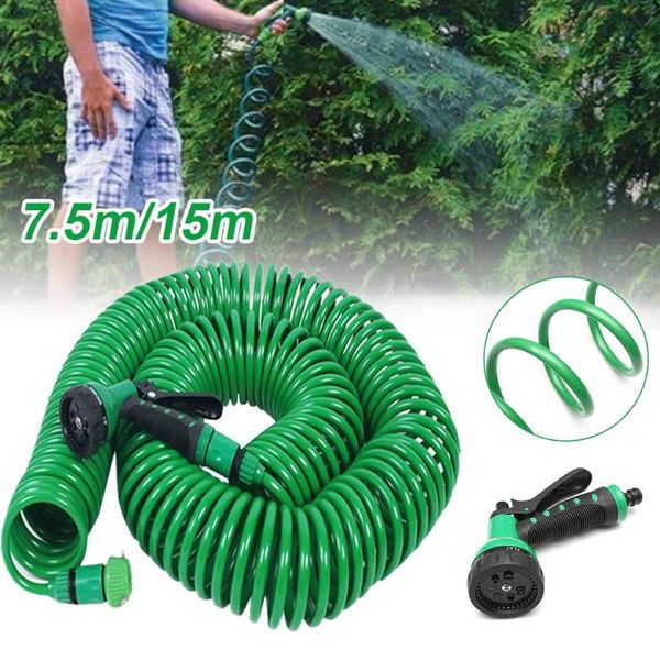 

watering equipments expandable flexible garden hose pipe car washing with 7 function water spray nozzle ,25ft/50ft supplies