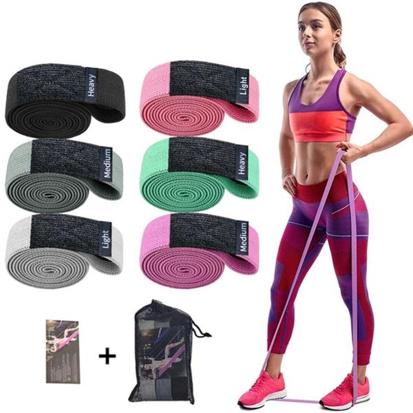 

fitness long resistance bands fabric pull up assistance 3 pack exercise loop band set for hip booty full body workout training