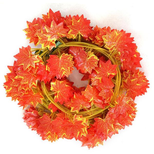 

windowill leaves garland maple grape leaf grass plants green vine fake foliage garden for wedding party home decoration decorative flowers &