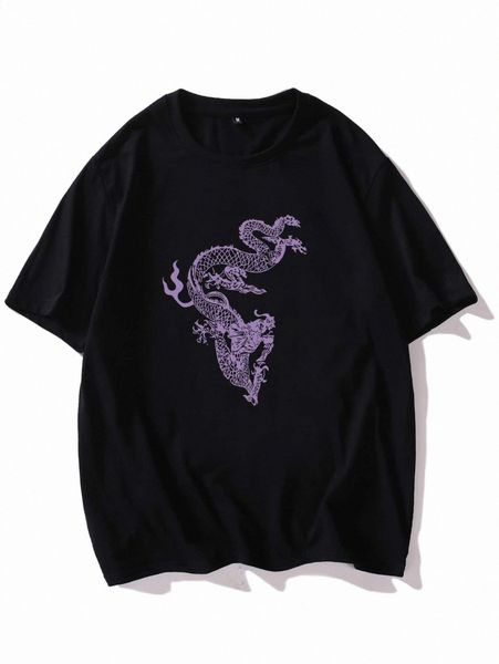 

men dragon print tee z0pn#, White;black