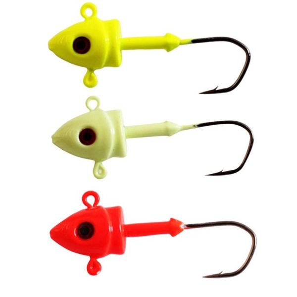 

fish 3pcs/lot head hooks 7g jigging hook lure soft fishing tackle tool jigs lead