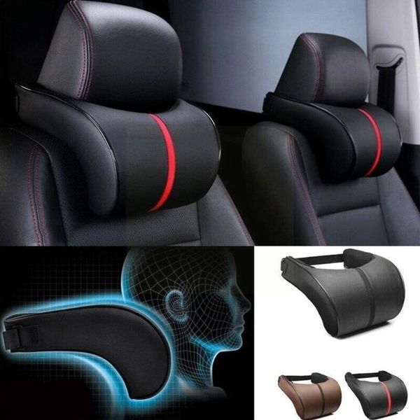 

seat cushions universal car pillow 3d memory neck pu leather auto cushion headrest accessories rest interior head vehicle u5f4