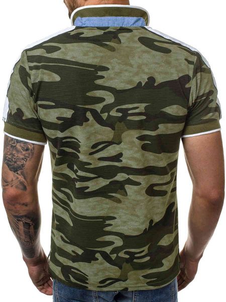 

men's polos casual camouflage mens poloshirts short sleeve man polo shirts turn down collar fashion streetwear male drop, White;black