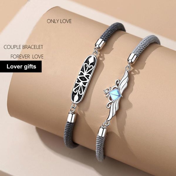 

charm bracelets couple bracelet gifts for her or him valentine's day personalized promise gift couples lover friend, Golden;silver