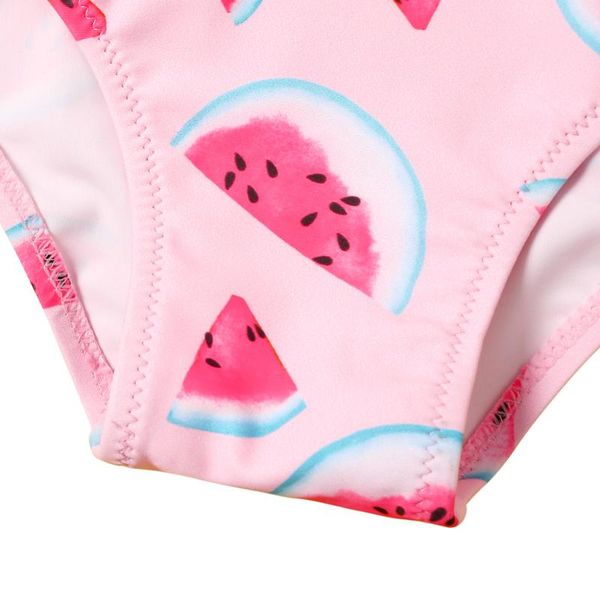 

breathable little girls one-piece swimsuit, summer children cute cartoon watermelon printing sleeveless swimwear for vacation one-pieces, Black