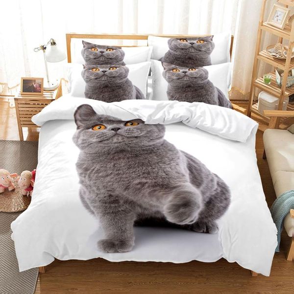 

bedding sets 3d digital cat print set cartoon duvet cover brown quilt comforter covers twin size  king