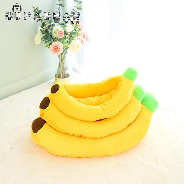 

funny banana cat bed warm durable portable pet basket kennel house mat puppy cushion for pets supply beds & furniture