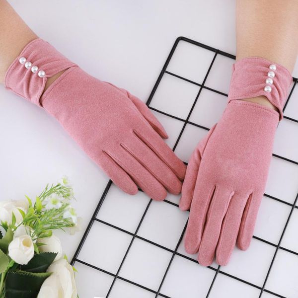 

five fingers gloves women' winter glocves autumn and velvet warm thickened finger fashion touch split ski, Blue;gray