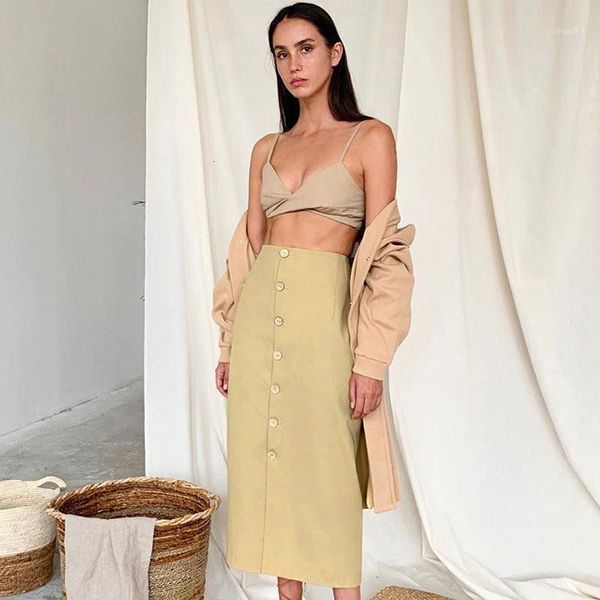 

skirts female ladies bodycon office work wear clothing elegant pencil skirt women fashion khaki single breasted high waist skirt1 mlva, Black