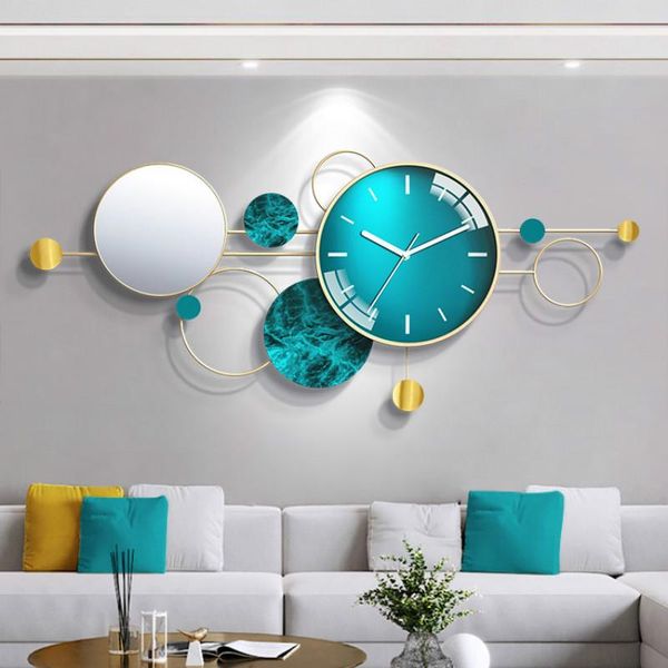 

wall clocks round blue clock modern design silent movemen creative luxury large nordic reloj de pared woonkamer decor 50wc