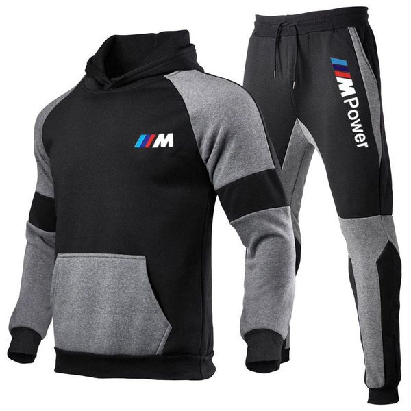 

gym clothing 2021 brand hoodies men logo print spring autumn mens suit casual cotton men's sweatshirt+sweatpants 2pcs sets, White;black