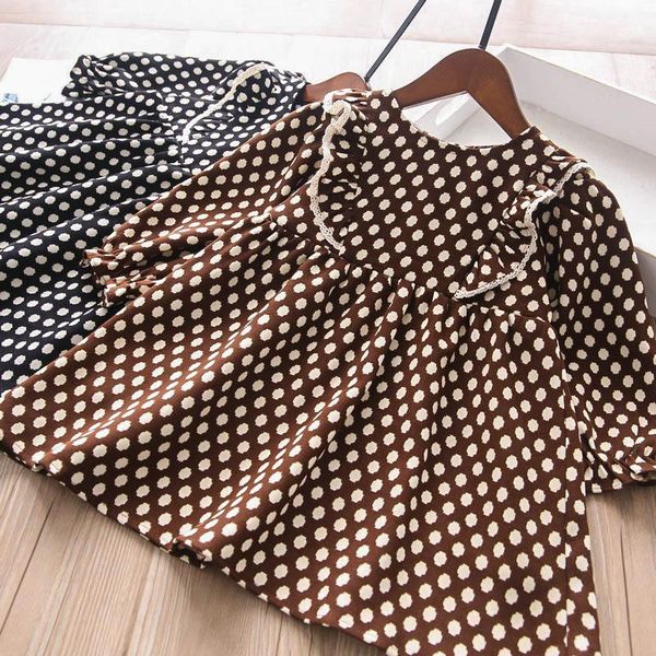 

girl's dresses baby girls dot dress long sleeve wholesale autumn 2021, Red;yellow