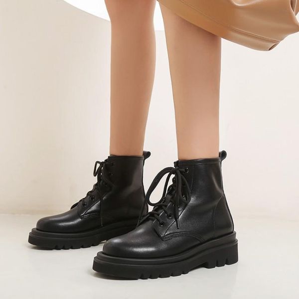 

boots women shoes 2021 platform fashion ankle for black 30-42