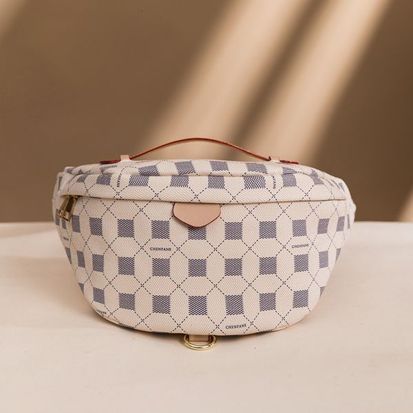 

pockets 2021 waist bag pvc plaid belt women's chest