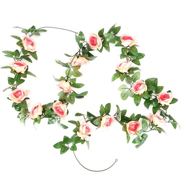

artificial rose vine garland flowers fake plants wedding bride wall rattan decoration ivy garden home decor decorative & wreaths