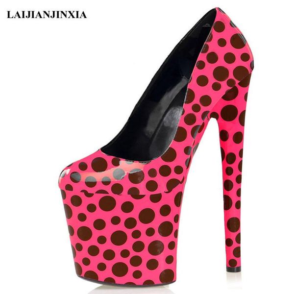 

dress shoes spring style thick platform patchwork women's pumps 20 cm super high heeled trend paint models party sexy, Black