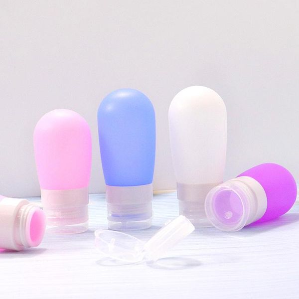 

storage bottles & jars 1pc 38/60/80ml mini silicone refillable bottle for facial cream lotion shampoo bathing extrusion type empty container