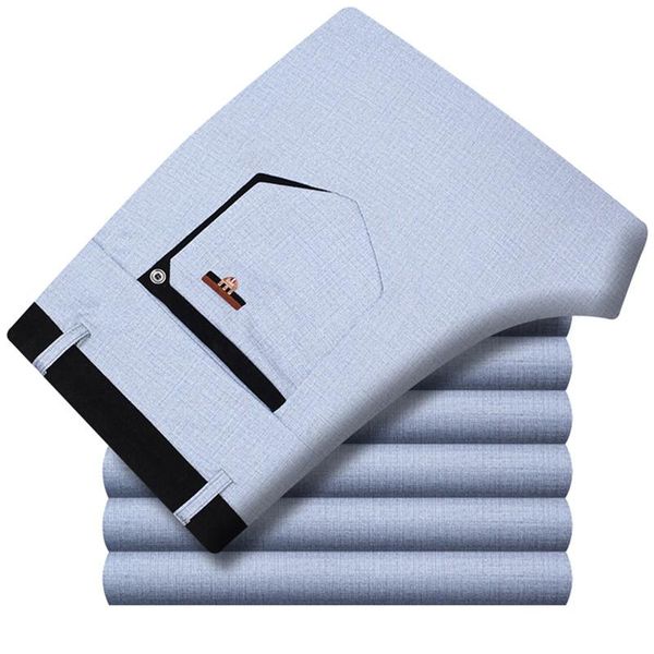 

men's suits & blazers icpans stretch formal dresstrousers for men summer straight classic total om relaxed fit flat front pant, White;black