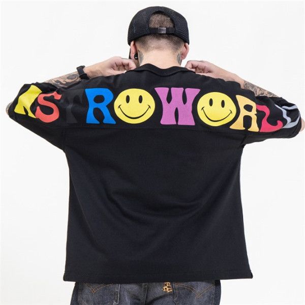 

mens t-shirts color letters travis scott cactus t shirt men women tee slightly loose short sleeve clothing, White;black