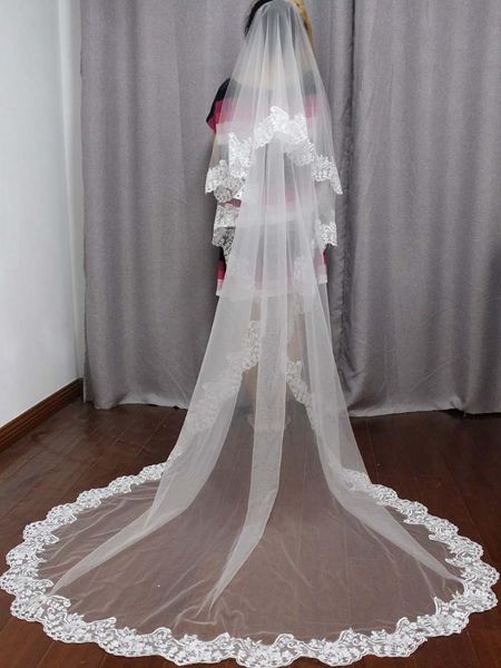 

bridal veils elegant 2 tiers cover face wedding veil with blusher soft tulle white ivory comb 2.5 meters acessories, Black